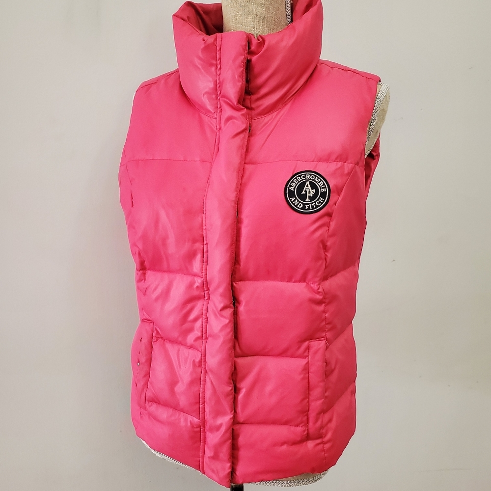 Abercrombie & Fitch Hot Pink Puffer Vest Size Large